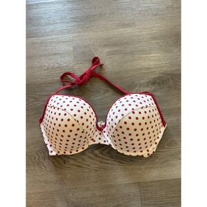 New! Frankies Bikini Top Addison Push Up Polka Dot Swim Top‎ Size Lg